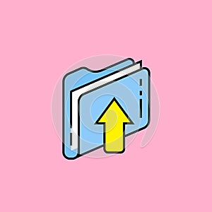 Upload folder line icon