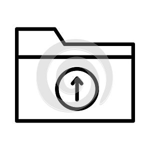 Upload folder thin line vector icon
