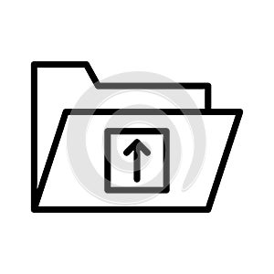 Upload folder thin line vector icon