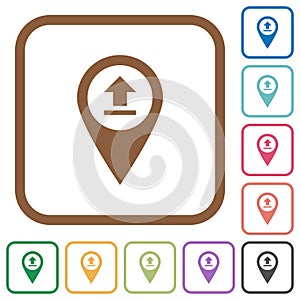 Upload GPS map location simple icons