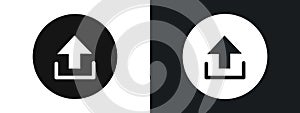 Upload Icon linear graphics set vector in black