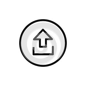 Upload Icon linear vector graphics sign