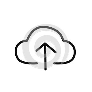 Upload icon linear vector graphics sign