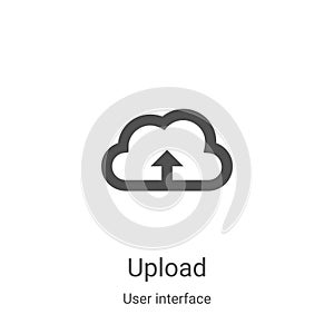 upload icon vector from user interface collection. Thin line upload outline icon vector illustration. Linear symbol for use on web