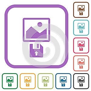 Upload image from floppy disk simple icons
