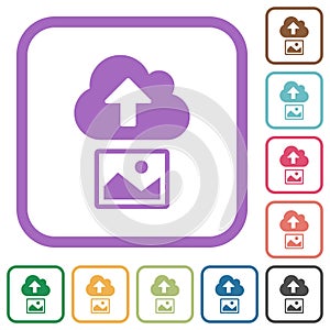 Upload image to cloud solid simple icons