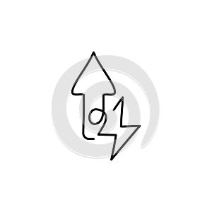 Upload one line icon. Simple one line vector icon