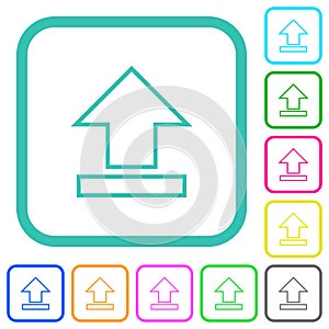 Upload outline vivid colored flat icons