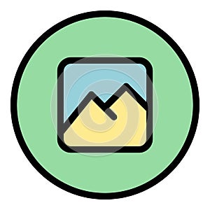 Upload picture interface icon color outline vector