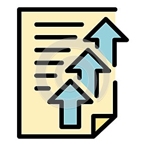 Upload report icon color outline vector