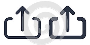 Upload or submit file simple icons set designed in filled and stroke style