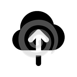 Upload to cloud black glyph ui icon