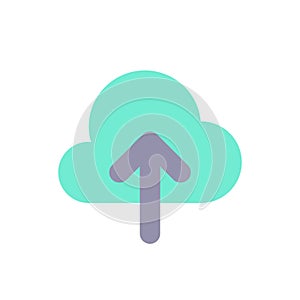 Upload to cloud flat color ui icon
