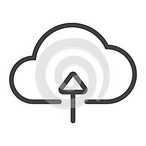 Upload to cloud line icon, web and mobile