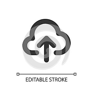 Upload to cloud pixel perfect linear ui icon