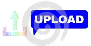 Spectrum Mesh Gradient Upload Icon and Upload Chat Balloon with Shadow