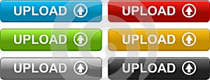 Upload web buttons colorful on white