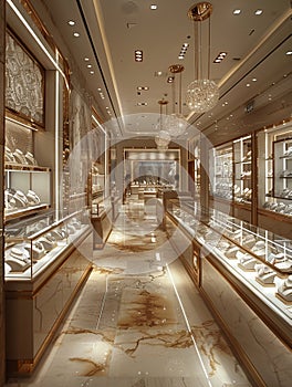 Upmarket Jewelry Store with Precious Gems in Elegant Disarray