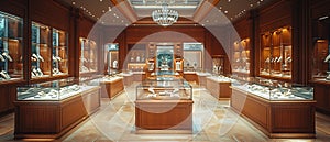 Upmarket Jewelry Store with Precious Gems in Elegant Disarray photo