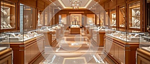 Upmarket Jewelry Store with Precious Gems in Elegant Disarray photo