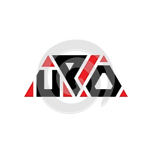 UPO triangle letter logo design with triangle shape. UPO triangle logo design monogram. UPO triangle vector logo template with red