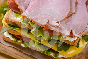Upper angle of sandwich's photo