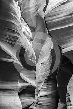 Upper Antelope Canyon. Natural rock formation in beautiful colors. Beautiful wide angle view of amazing sandstone formations. Near