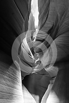 Upper Antelope Canyon. Natural rock formation in beautiful colors. Beautiful wide angle view of amazing sandstone formations. Near