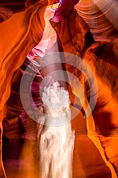 Upper Antelope Canyon in the Navajo Reservation Page Northern Arizona. Famous slot canyon.