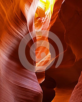 The upper Antelope Slot Canyon near Page in Arizona