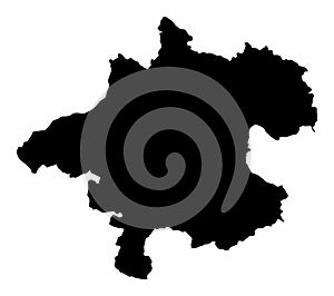 Upper Austria state silhouette map