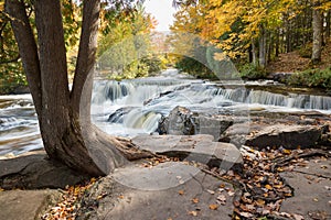 Upper Bond Falls in Autumn. Upper Peninsula of Michigan