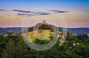 Upper church with two towers in Banska Stiavnica, Slovakia