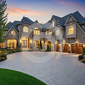 Upper class luxury big house exterior of expensive real estate