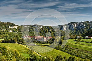 Upper Danube Valley with Beuron Monastery, Baden-Wuerttemberg, Germany