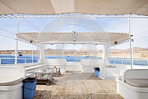 Upper Deck of Recreational Boat photo