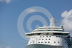 Upper Decks and Bridge of Luxury Cruise Ship