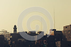 The upper floors of the slums in Cairo photo