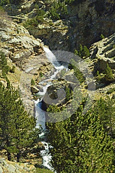 White Waterfall Upper Freser Valley in the RipollÃÂ¨s region, Spain photo