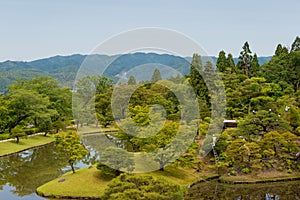 Upper Garden at Shugakuin Imperial Villa Shugakuin Rikyu in Kyoto, Japan. It was originally