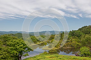 Upper Garden at Shugakuin Imperial Villa Shugakuin Rikyu in Kyoto, Japan. It was originally