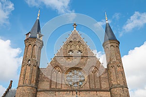 Upper half of the facade The Hall of Knights in The Hague photo