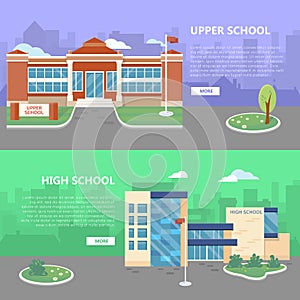Upper and High School Vector Web Banners