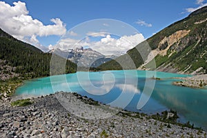 Upper Joffre Lake in Joffre Lakes Provincial Park, Canada.