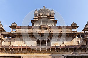 Upper level of the Jehanghir Mahal in India's Orchha.