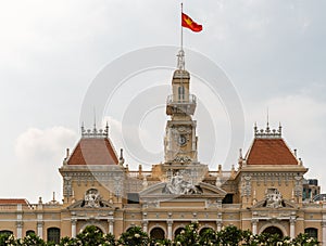 Upper levels of Town hall of Ho Chi Minh City, Vietnam