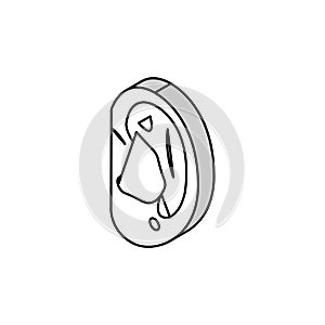 upper lobe piercing earring isometric icon vector illustration