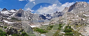 Upper and Lower Jean Lake in the Titcomb Basin along the Wind River Range, Rocky Mountains, Wyoming, views from backpacking hiking