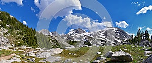 Upper and Lower Jean Lake in the Titcomb Basin along the Wind River Range, Rocky Mountains, Wyoming, views from backpacking hiking