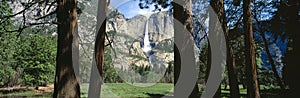 Upper and Lower Yosemite Falls in Spring, California